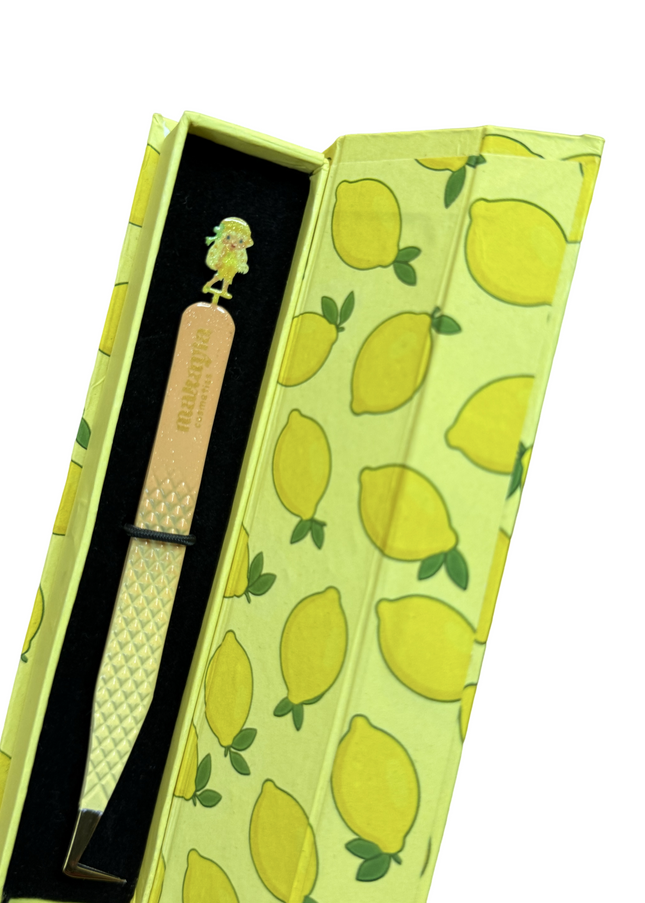 🍋 Lemon Meringue  FIBER TIP Tweezers + Luxury Box – Strawberry Shortcake Collection